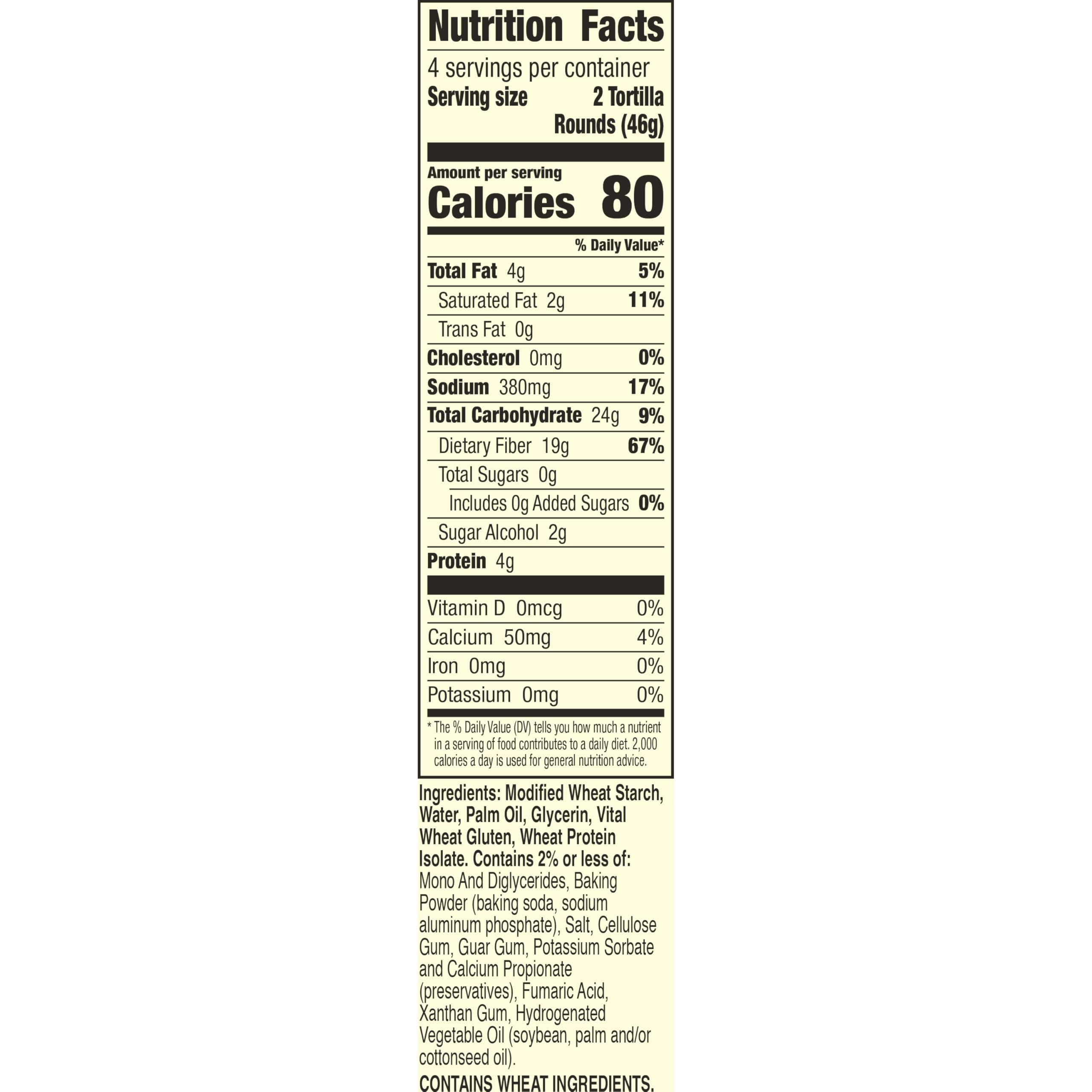 Old El Paso Carb Advantage Tortilla Rounds bag shows 3g net carbs per serving.