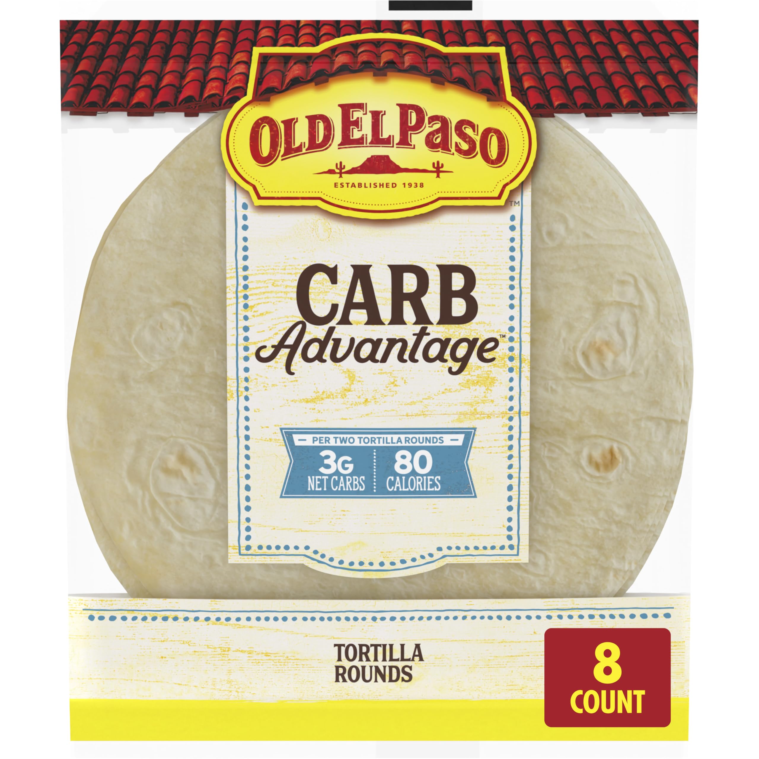 Old El Paso Carb Advantage Tortilla Rounds pack front, ideal for quick weeknight tacos.