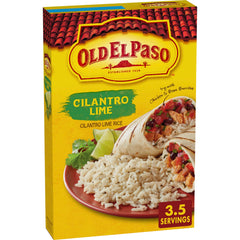 Old El Paso Cilantro Lime Rice box ready to cook, vibrant Tex-Mex staple