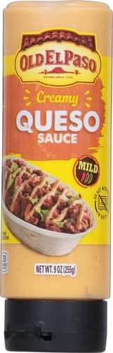 Old El Paso queso dip served warm over nachos for sharing.