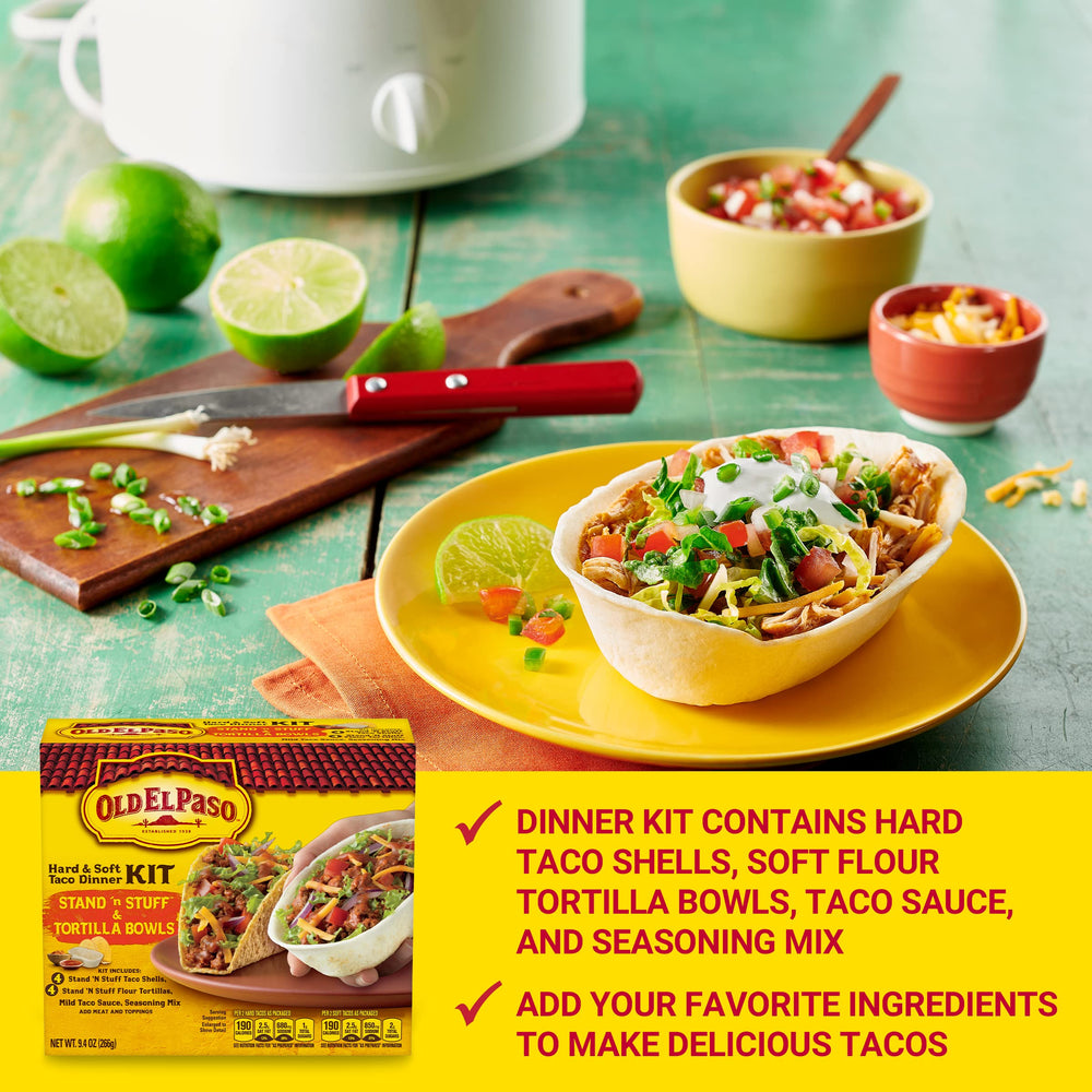 Old El Paso dinner kit contents organized for easy meal prep.