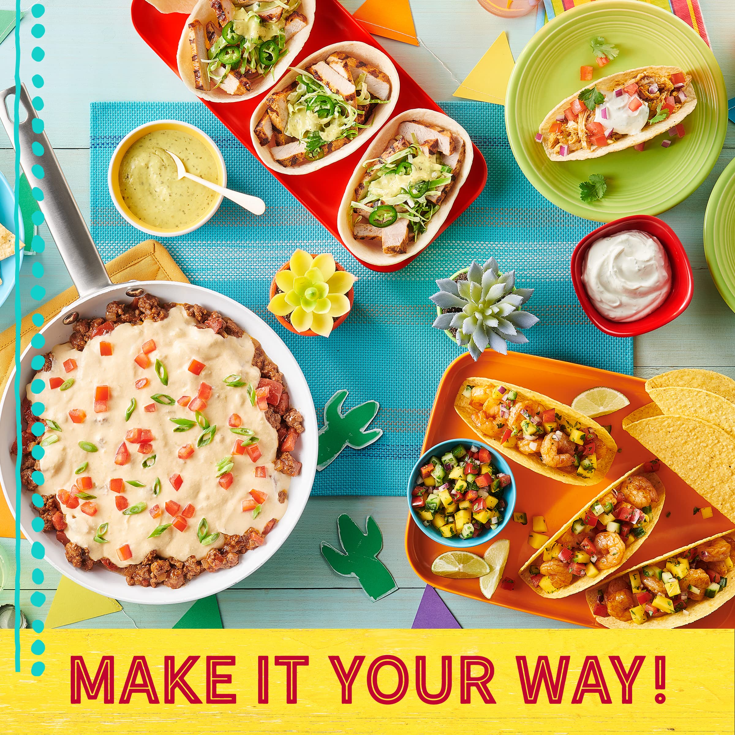 Old El Paso flat-bottom shells designed for stable fillings.