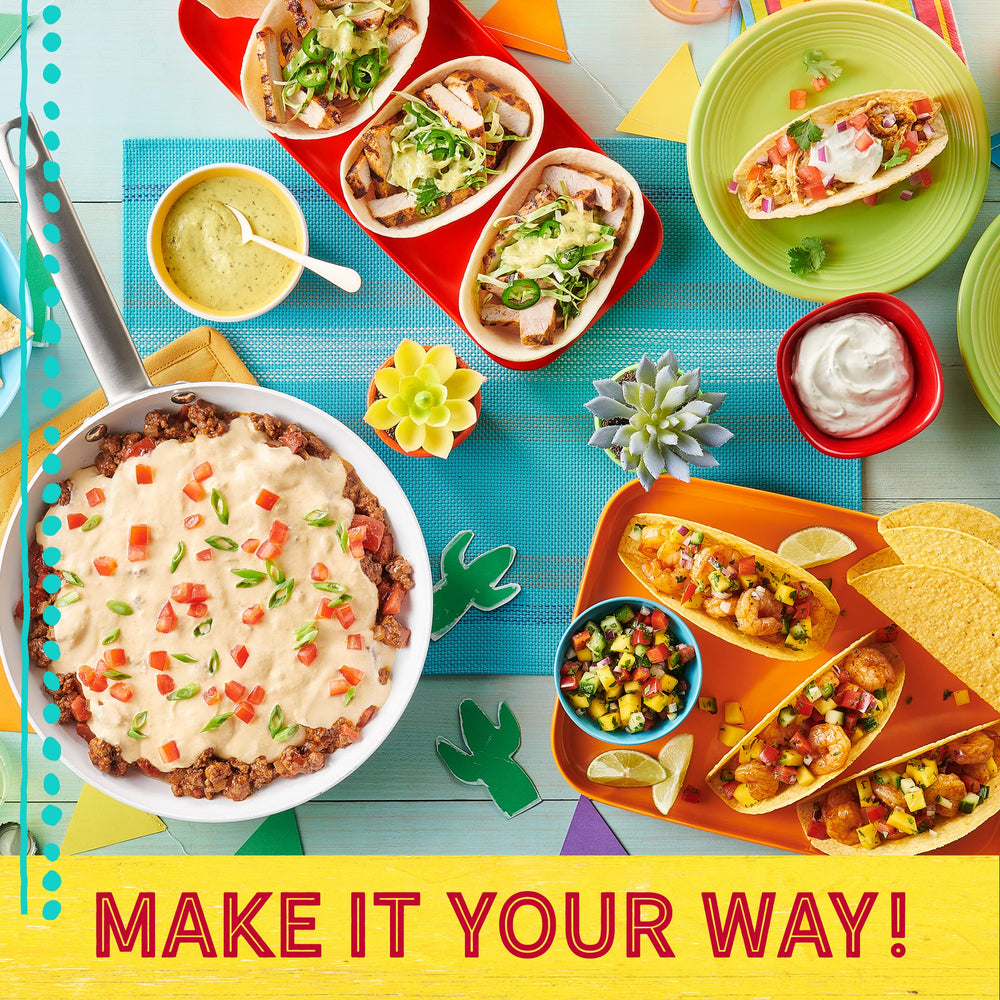 Old El Paso flat-bottom shells designed for stable fillings.