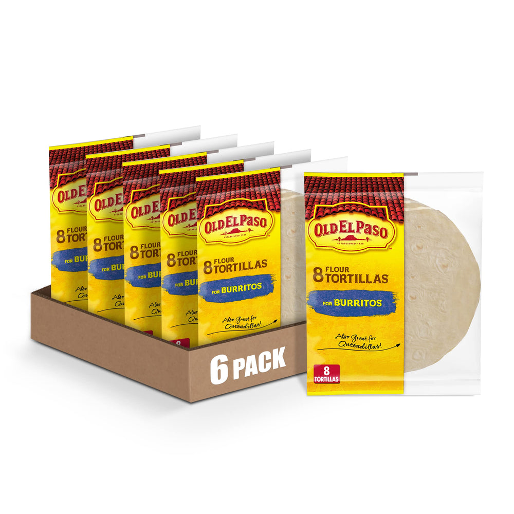 Old El Paso flour tortillas provide an easy burrito base for quick meals.