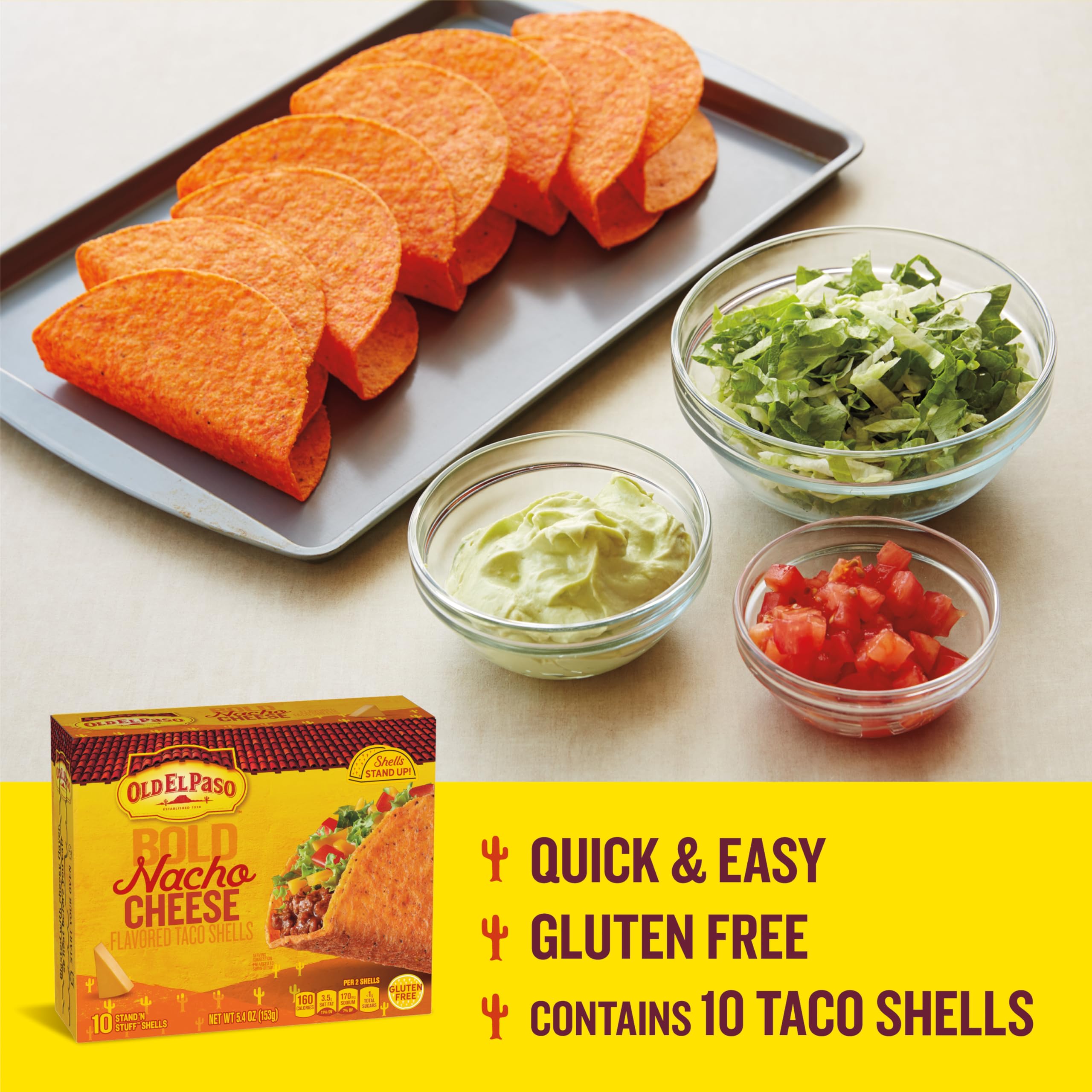 Old El Paso gluten-free badge indicating a gluten-free taco base