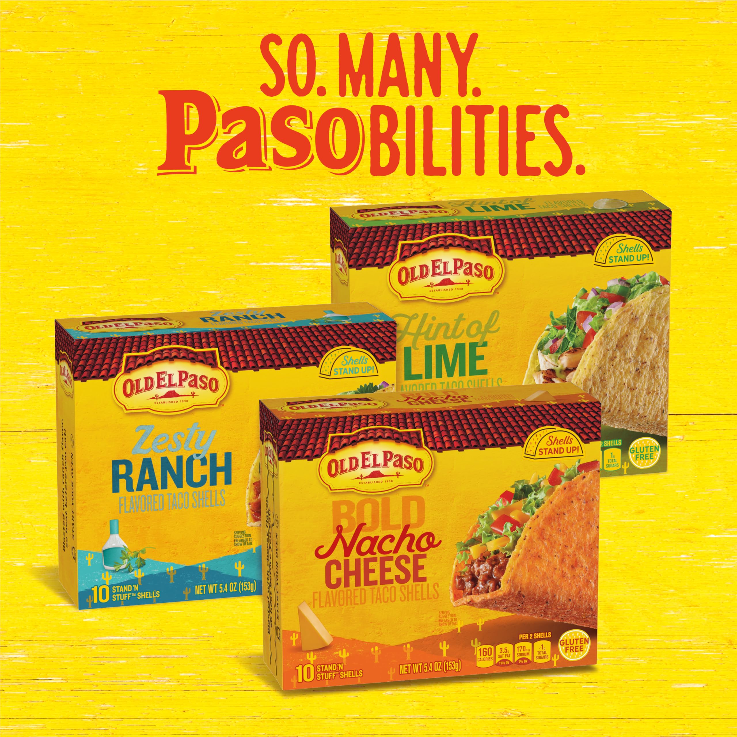 Old El Paso ingredients spread ready for filling like beans and cheese