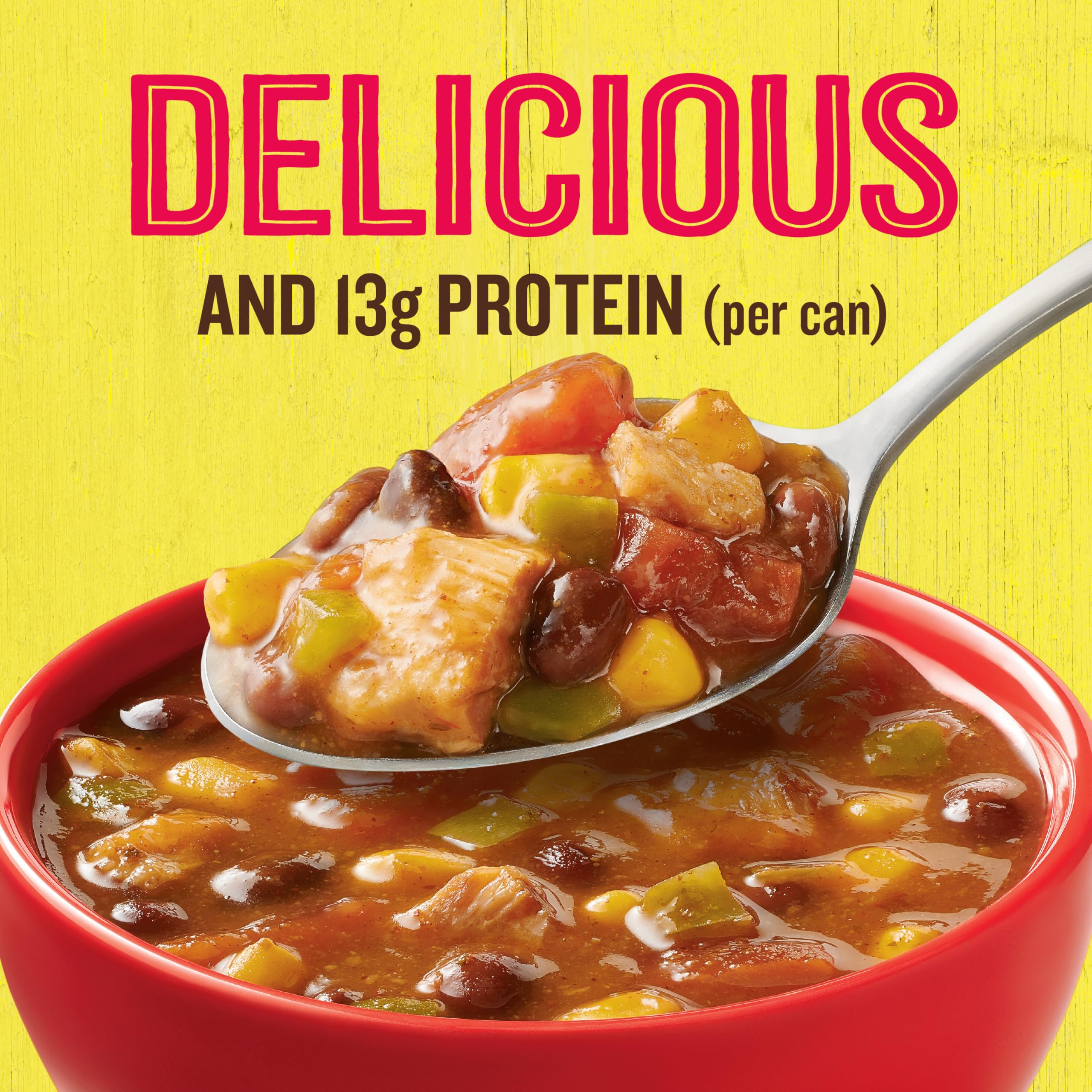 Close-up of tomatoes, chicken, and corn in Old El Paso soup ingredients.
