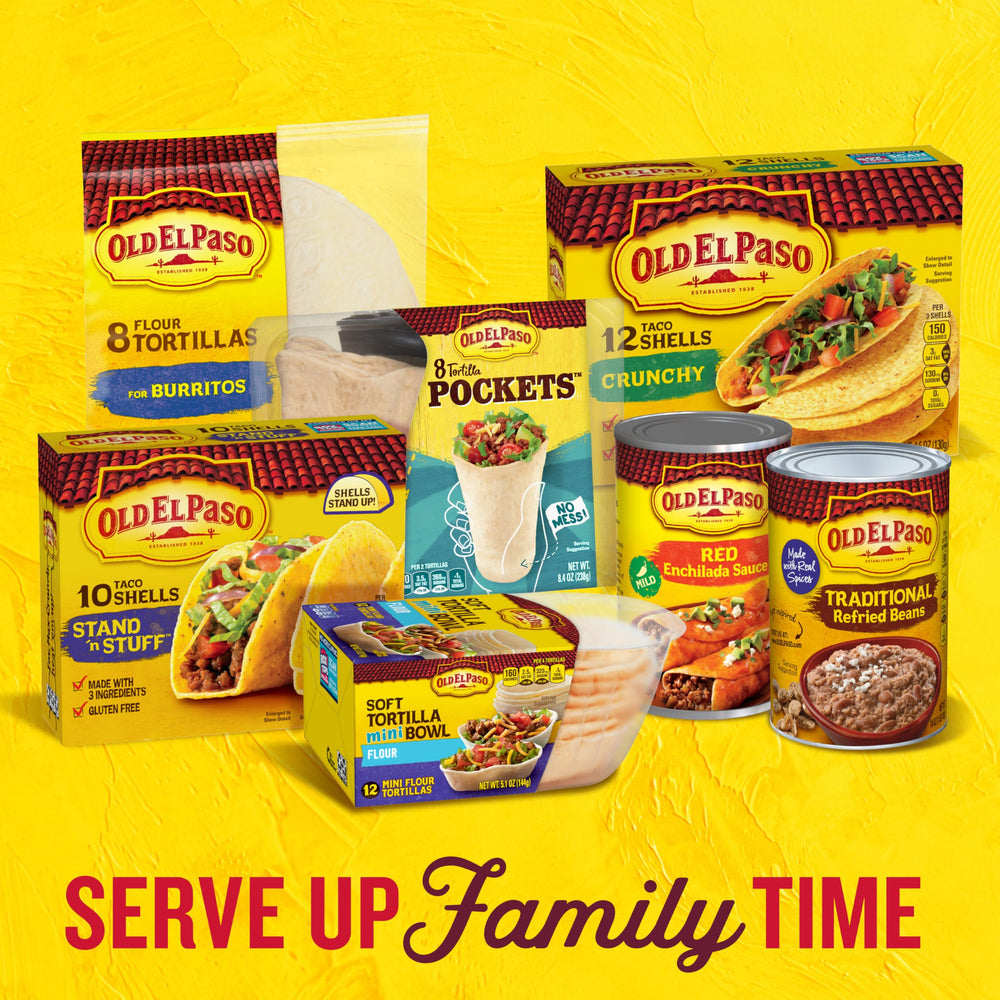 Family dinner scene with tacos and rice highlights shared Tex-Mex moments.