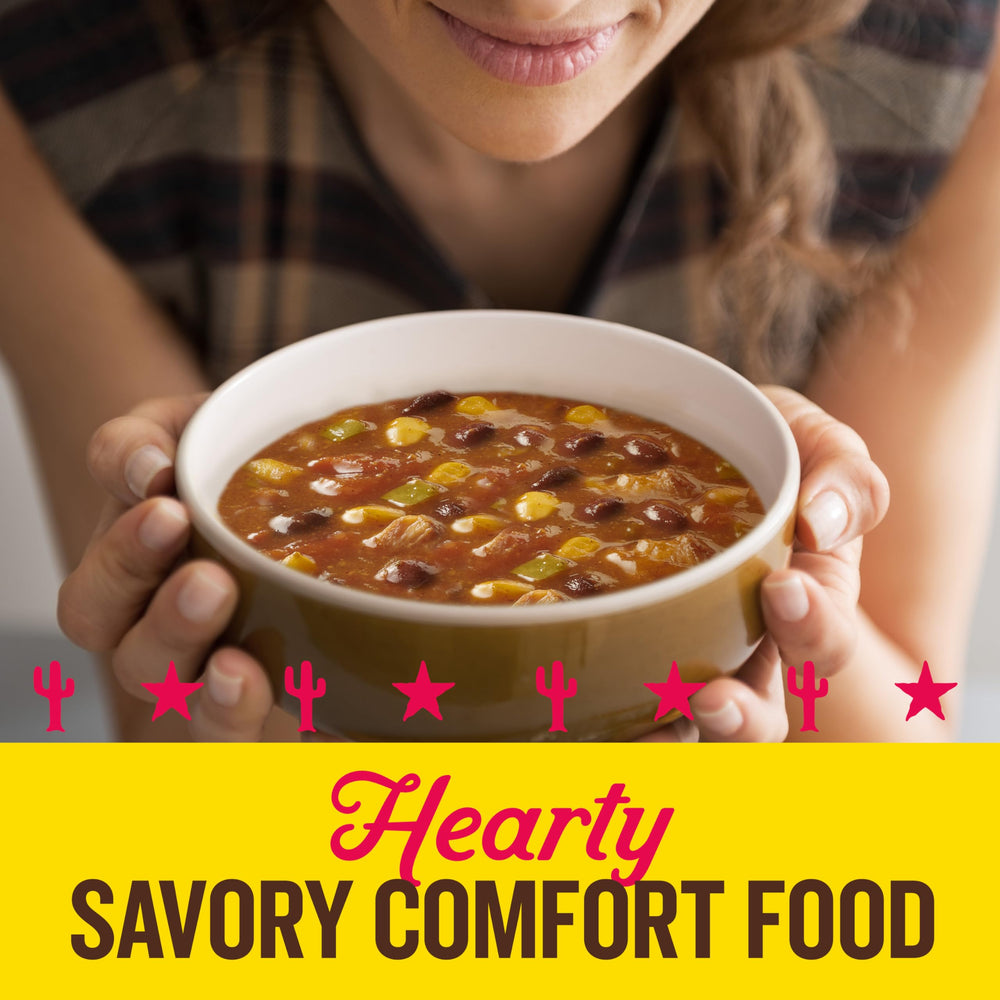 Microwave-ready Old El Paso soup heats quickly for busy days.