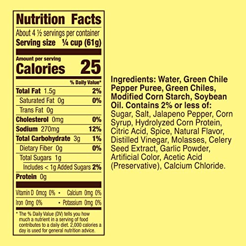 Old El Paso Mild Green Chile Enchilada Sauce label shows ingredients and mild heat level