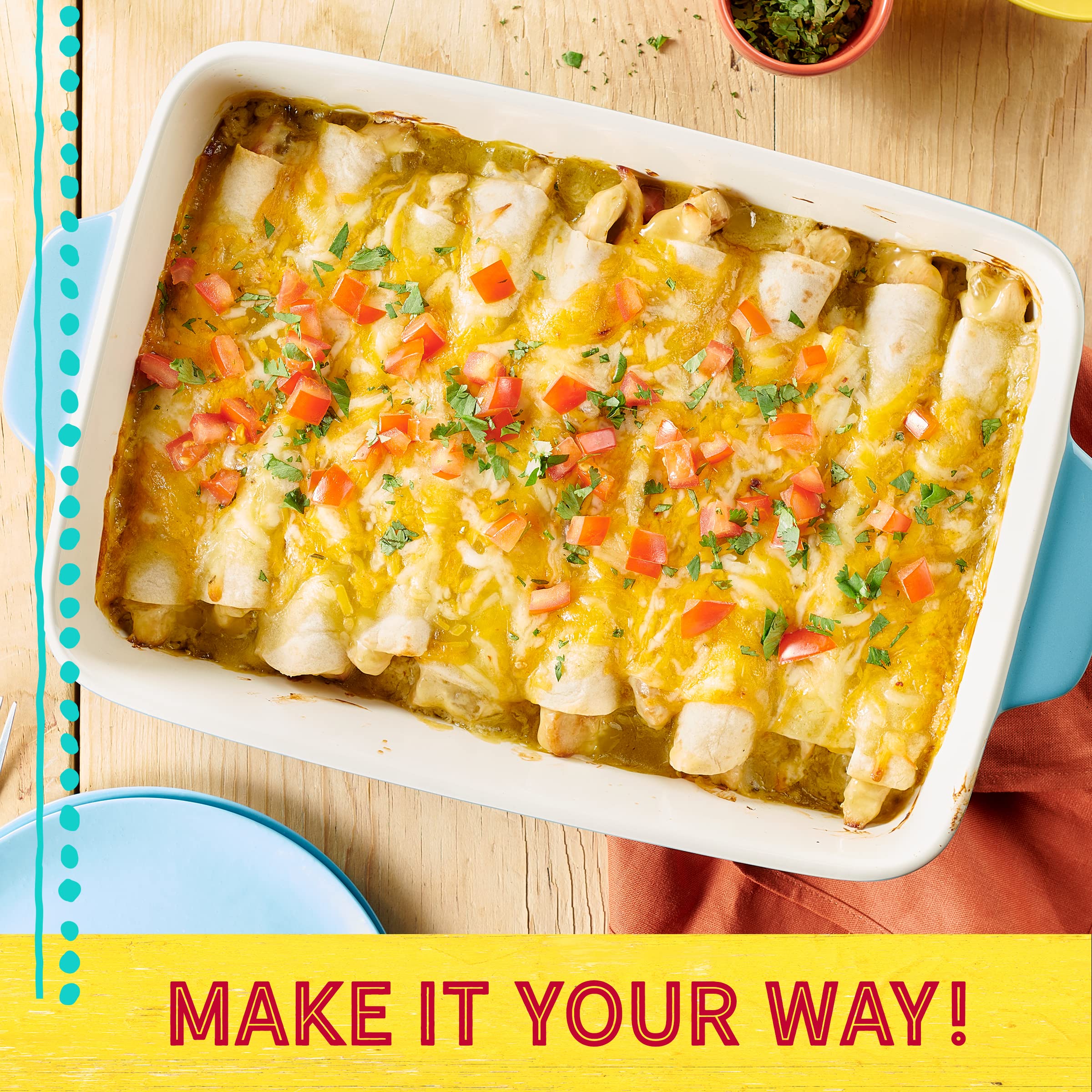 Nacho dip using Old El Paso sauce with cheese and chips