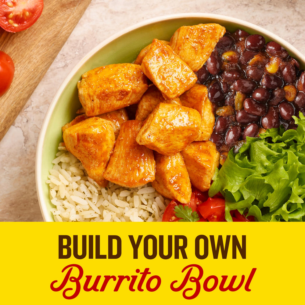 Old El Paso Santa Fe beans pair with rice for a complete dinner.