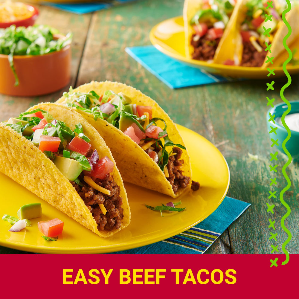 Box layout shows 20-shell family pack from Old El Paso.