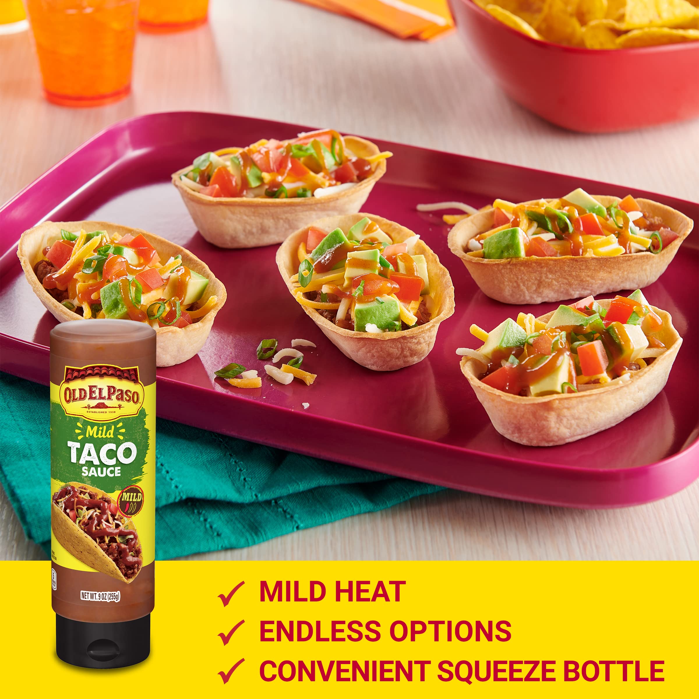 Old El Paso Mild Taco Sauce with grilled chicken for quick topping