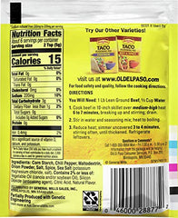 Old El Paso label detail emphasizing 25% less sodium.