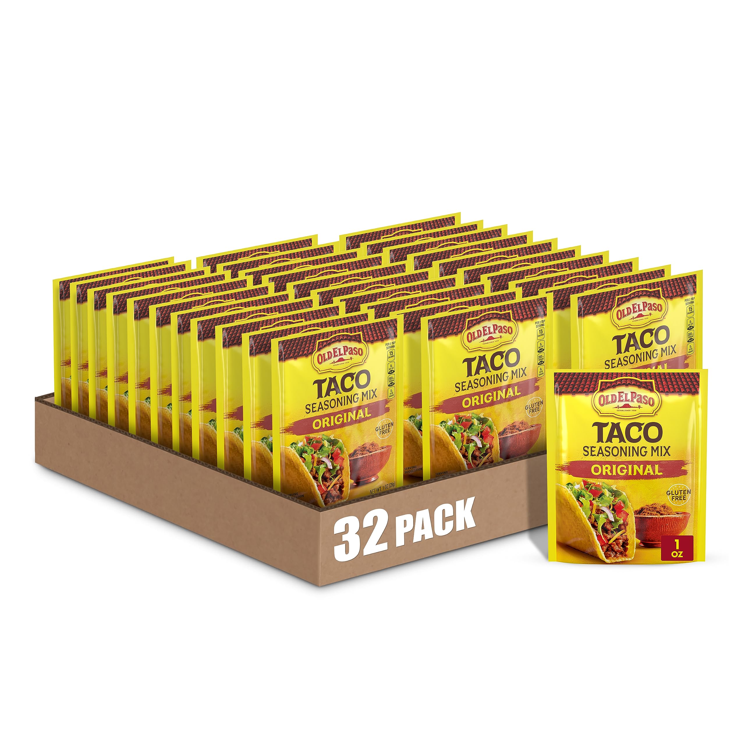 Old El Paso taco seasoning original pack 32 box ready for weeknight taco nights.