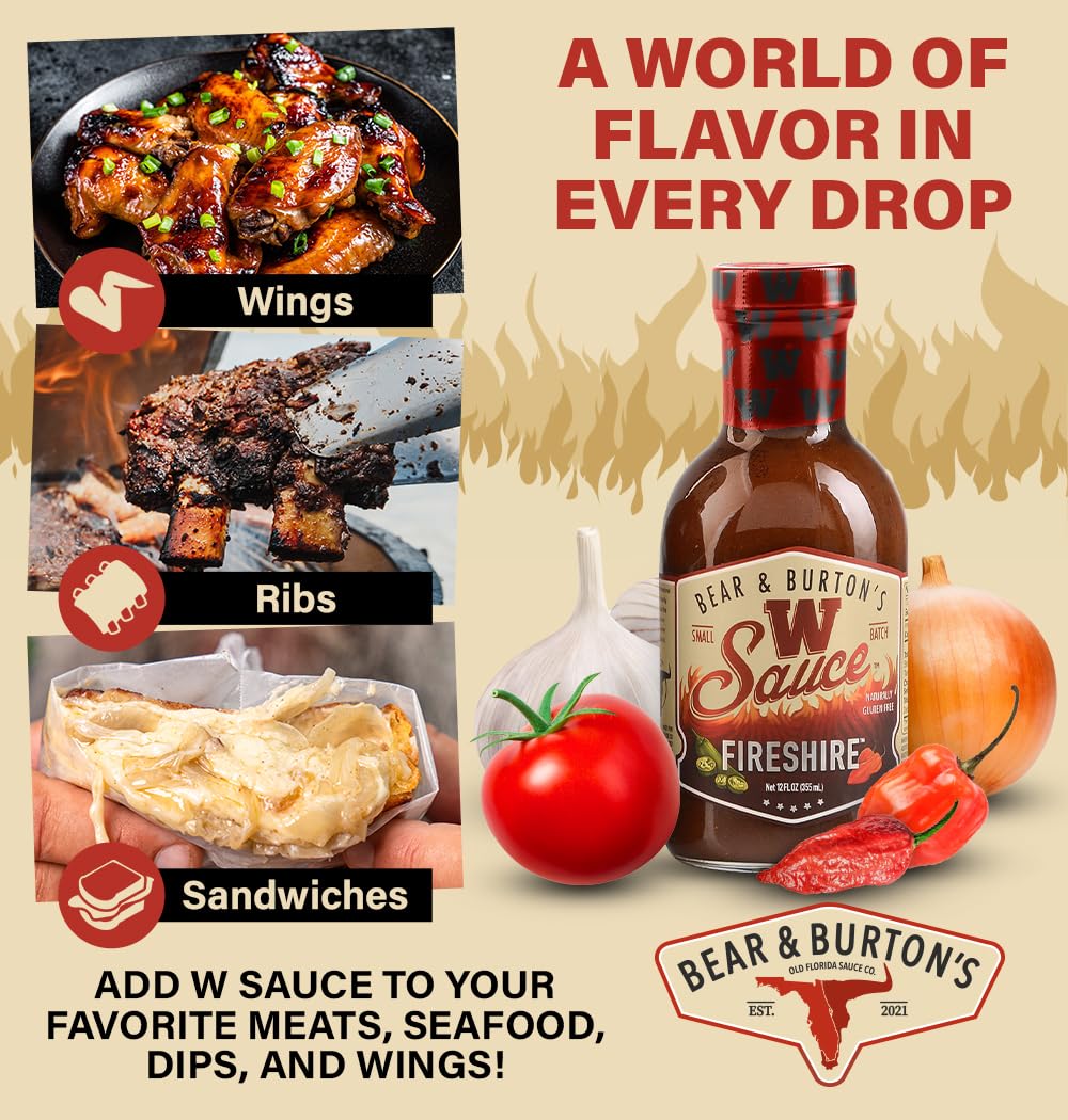 W Sauce Original bottle label highlights tangy, savory notes.