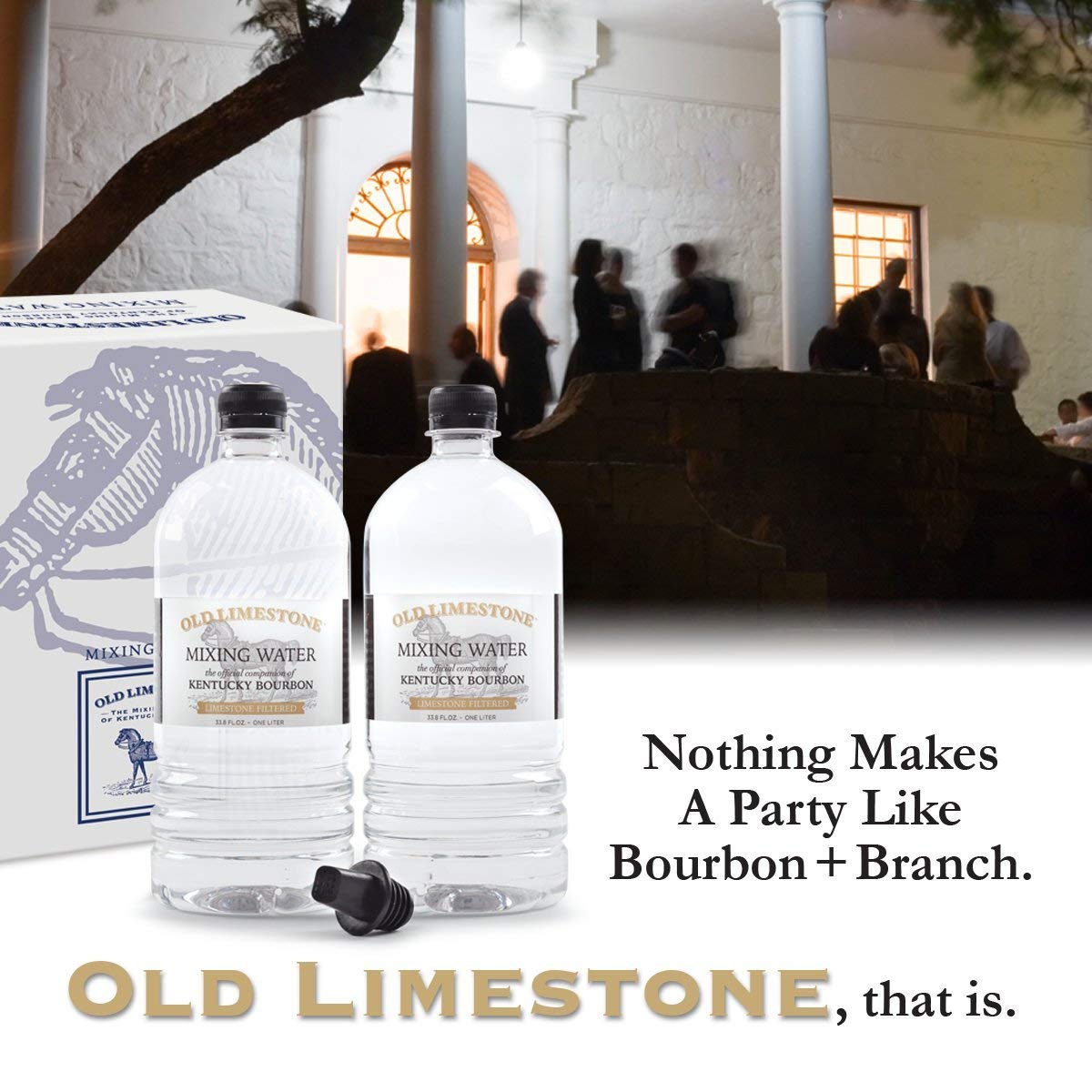Pouring Old Limestone water into a glass for a clean pour