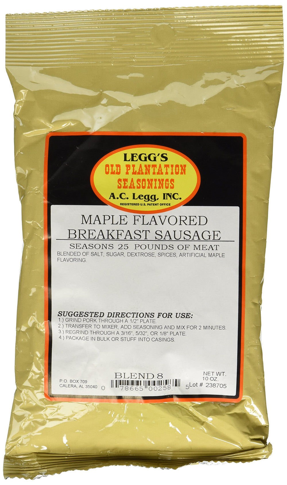 Old Plantation maple-flavored breakfast sausage pack ready to season large batches