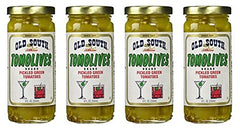 Old South Tomolives jar of pickled green tomatoes, crisp and tangy for antipasto and snacks.