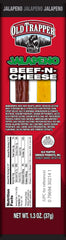 Old Trapper Beef-N-Cheese Jalapeño stick close-up, tasty lunch snack.