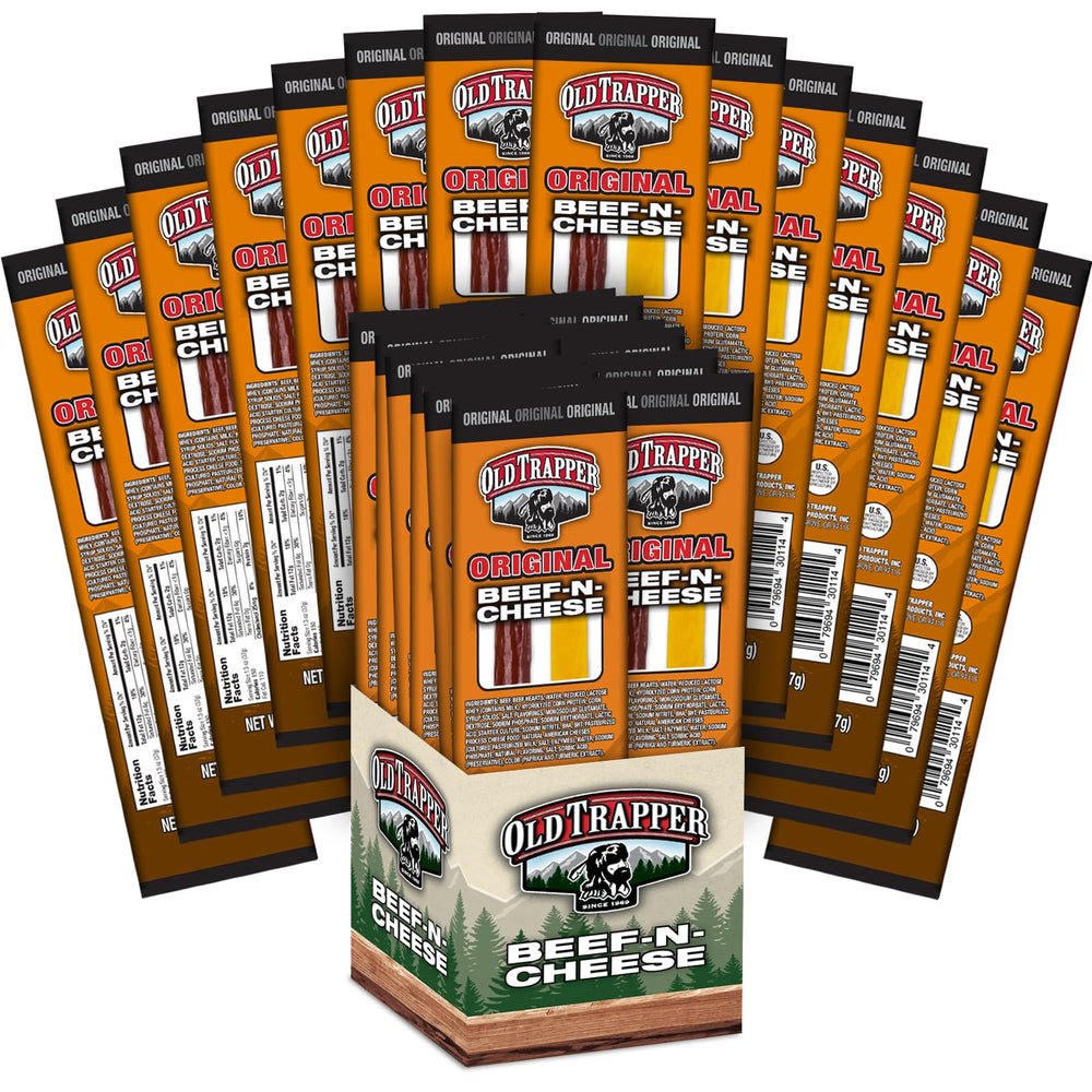 Old Trapper Beef-N-Cheese package front, a savory on-the-go snack