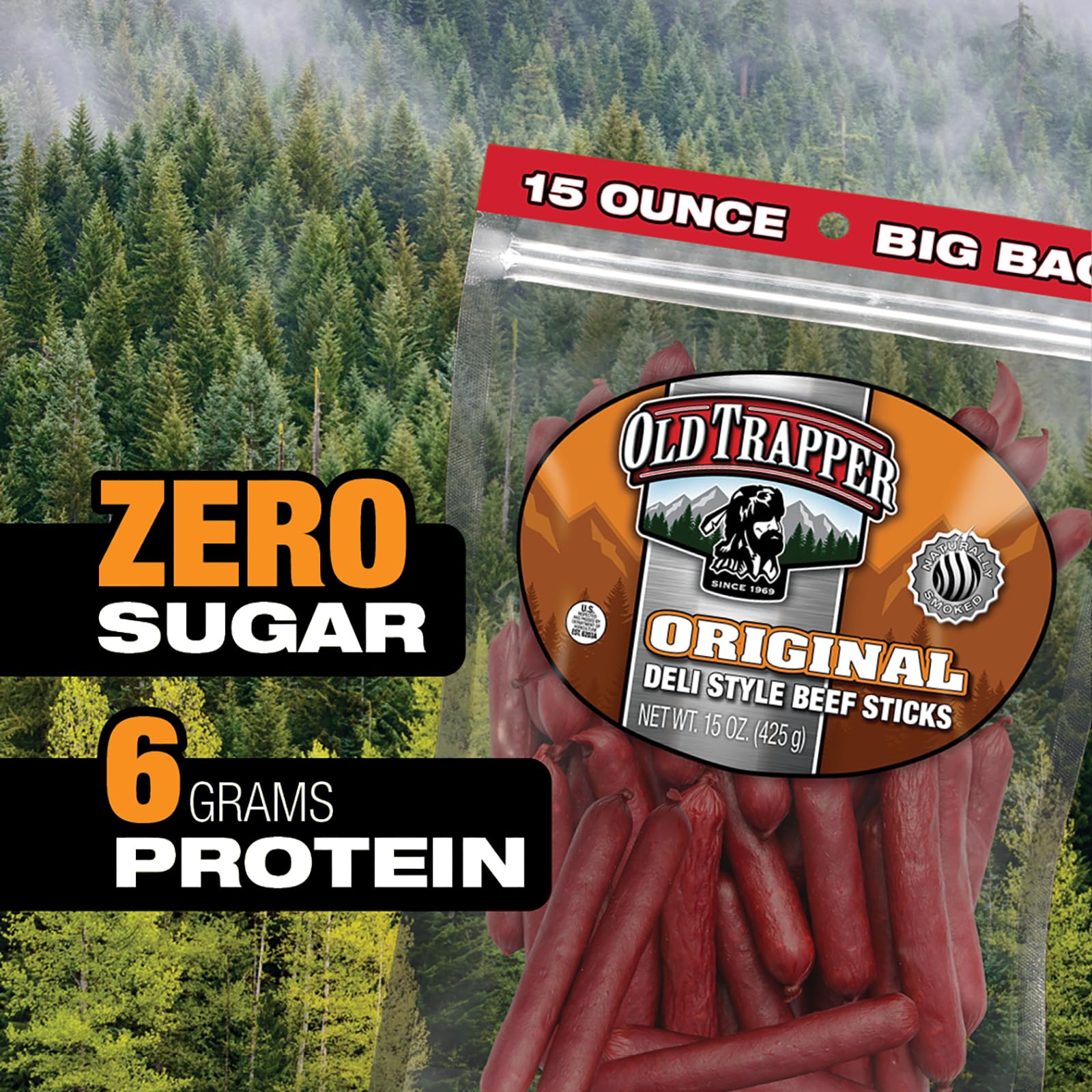 Old Trapper beef sticks in gym bag for a protein-rich quick bite