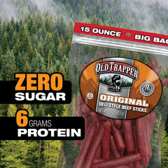 Old Trapper beef sticks in gym bag for a protein-rich quick bite