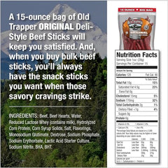 Old Trapper beef sticks picnic snack with smoky flavor and portable convenience