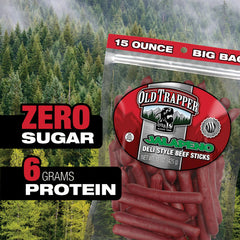 Old Trapper Jalapeño Deli-Style Beef Sticks gym bag ready for post-workout fuel.