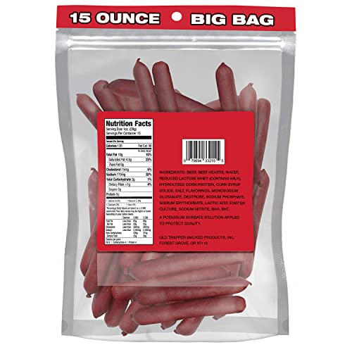 Old Trapper Jalapeño Deli-Style Beef Sticks texture closeup highlights smoky, peppery interior.