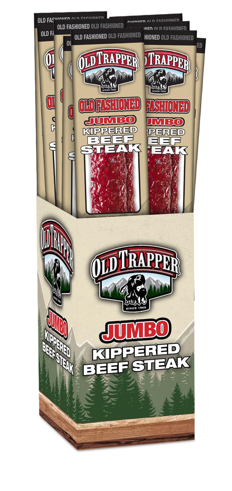 Old Trapper kippered steak jerky delivers gourmet Old-Fashioned flavor and savory notes