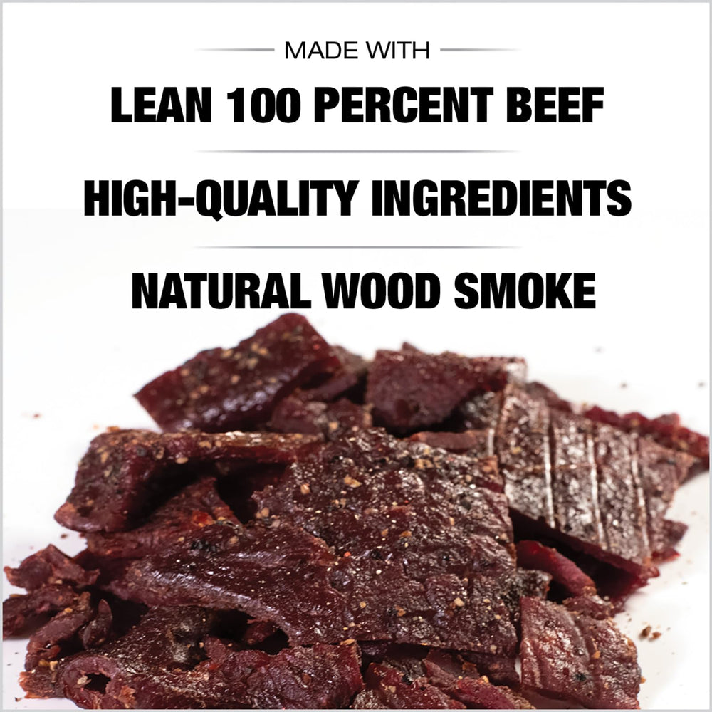 Old Trapper peppered jerky packaging emphasizes freshness and resealability