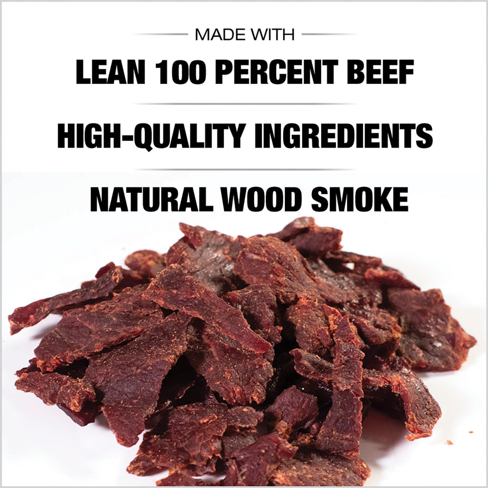 Old Trapper Teriyaki beef jerky zero fat claim highlighted.