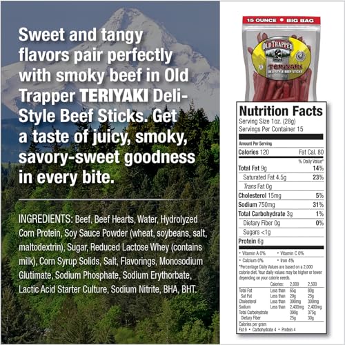 Serving suggestion with bite-sized teriyaki beef sticks ready to eat.