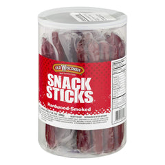 Old Wisconsin Beef Snack Sticks jar front showing high-protein on-the-go snack