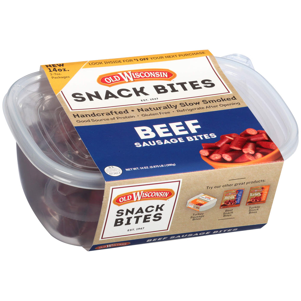 Old Wisconsin Bites Tub smoked beef pieces for quick, protein-rich snacking