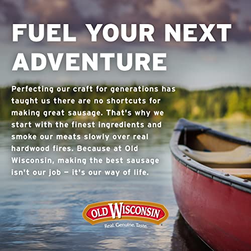 Old Wisconsin hot-spicy sausage sticks sliced, highlighting bold smoked flavor for snacking.