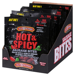 Old Wisconsin Hot & Spicy Snack Bites serving on a plate for quick snacking