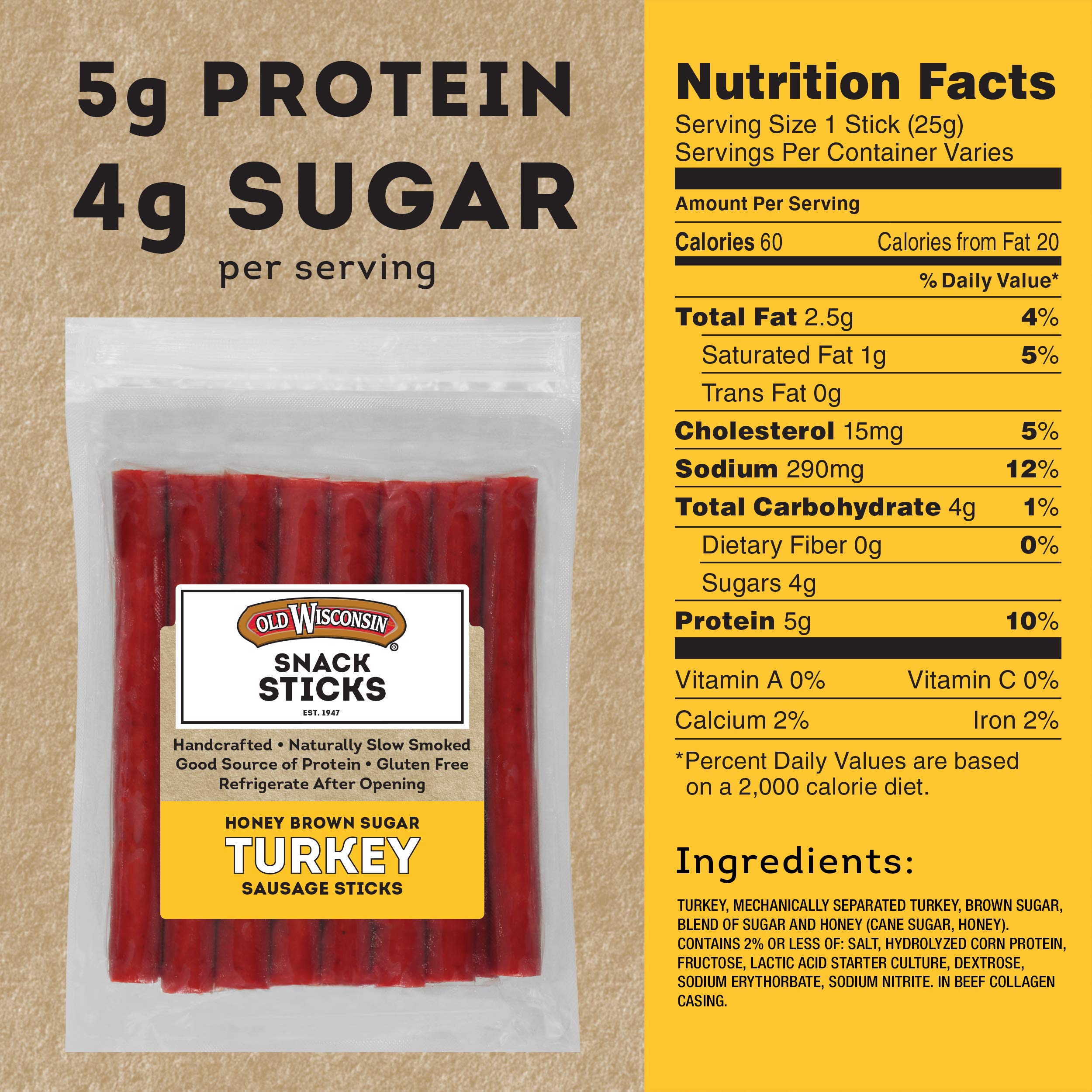 Old Wisconsin turkey snack sticks ready-to-eat paleo-friendly snack