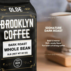 OLDE BROOKLYN COFFEE aroma-filled bag with persistent freshness for daily use.