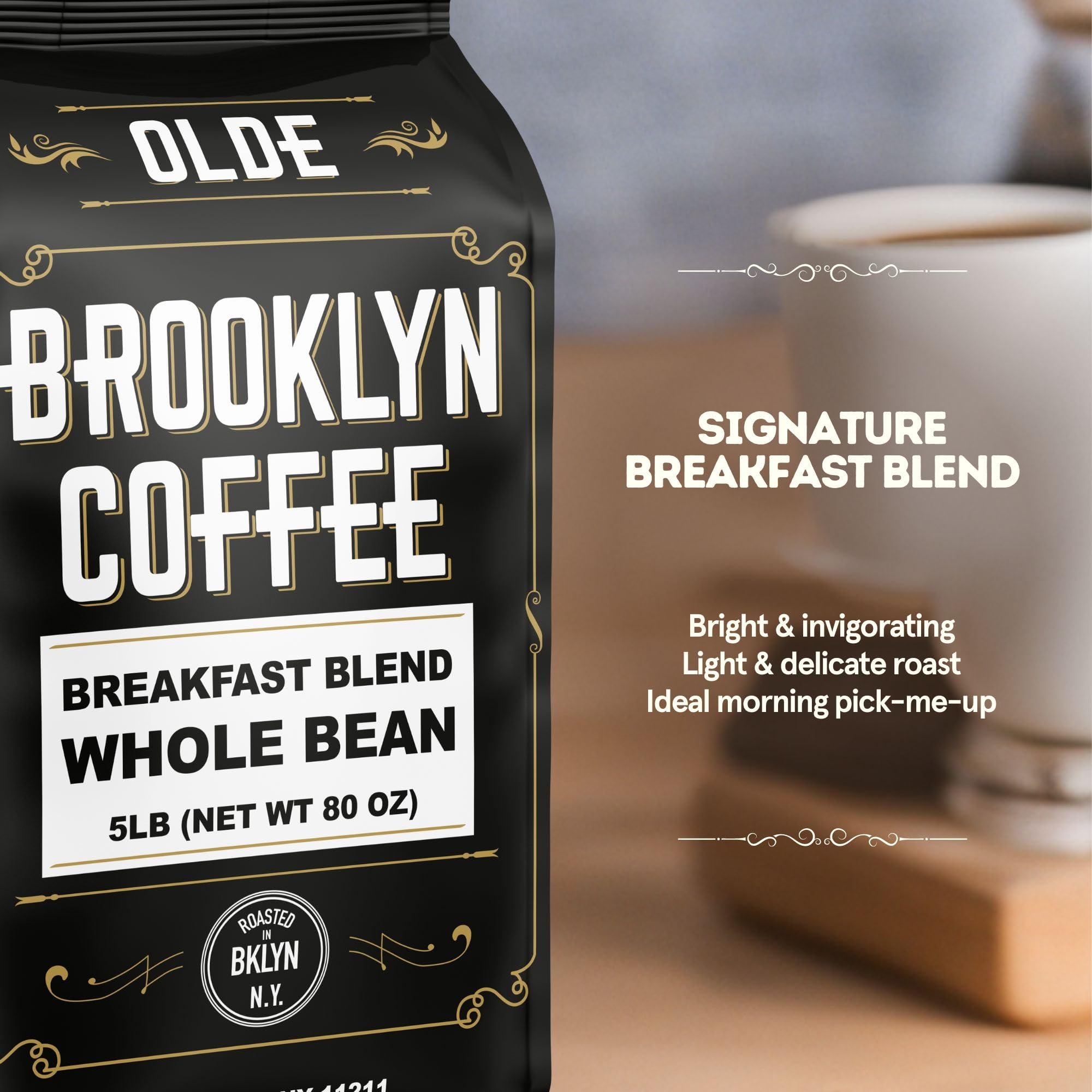 Olde Brooklyn Coffee roasted NYC small-batch aroma delivers freshness.
