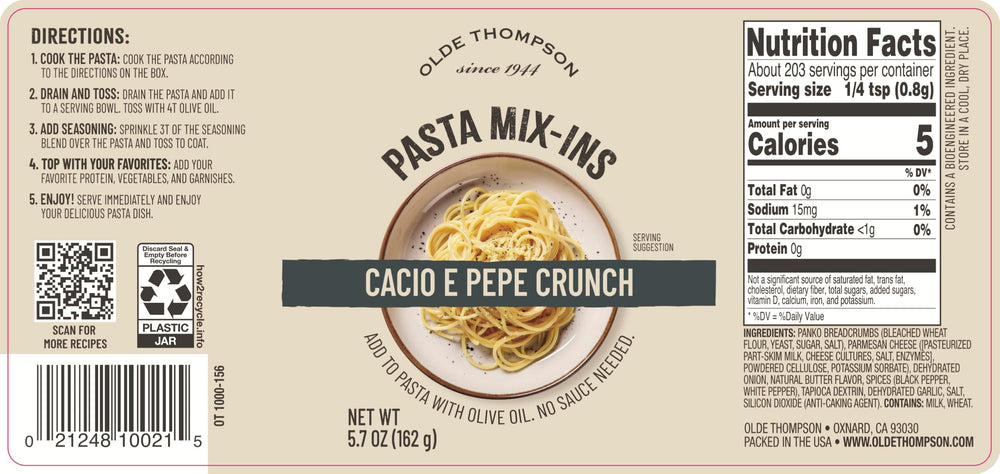 Olde Thompson Cacio E Pepe Crunch close-up of seasoning granules