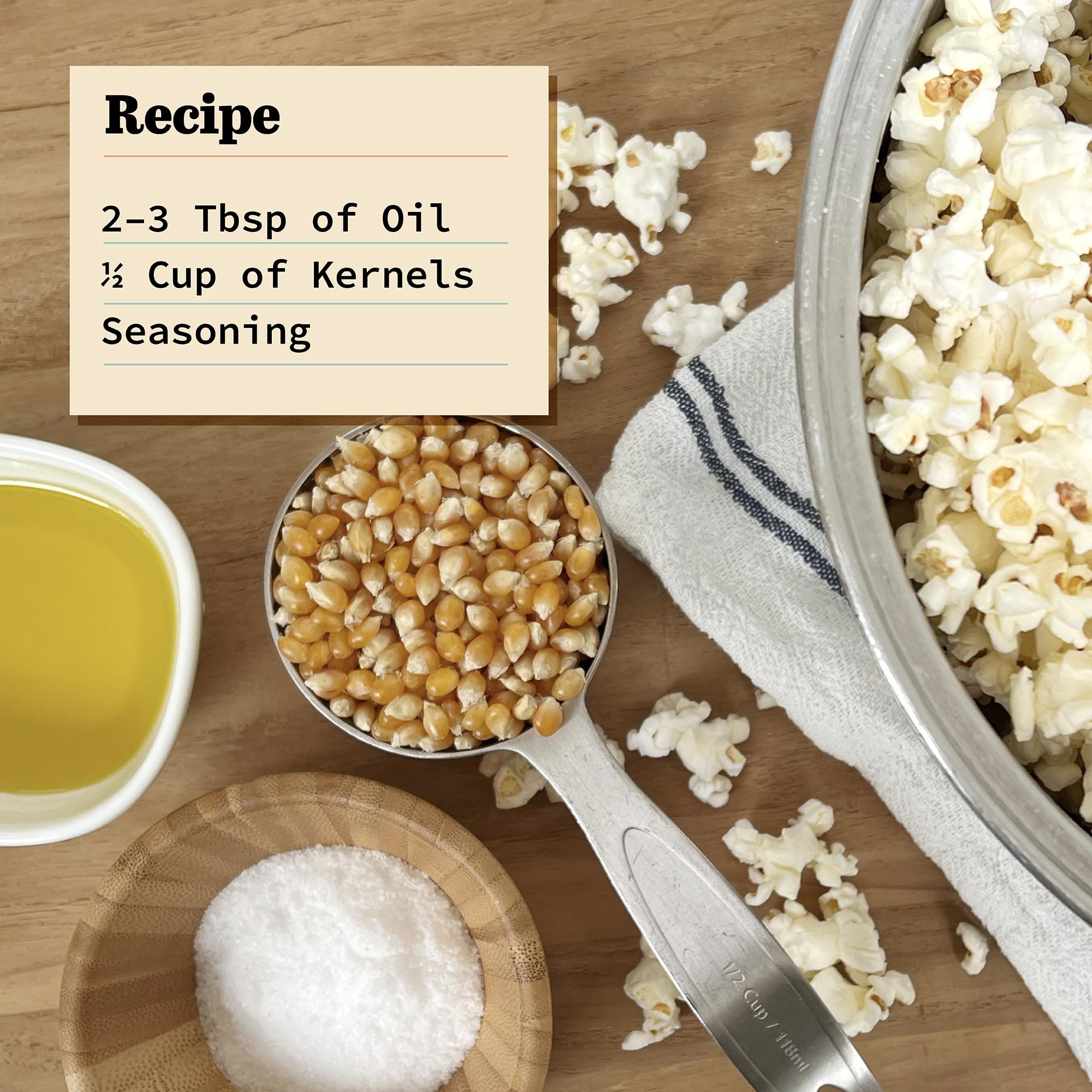 Olde World Popcorn plant-based ingredients align with vegan and vegetarian diets.