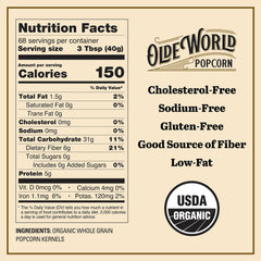 Olde World Popcorn fluffy yellow kernels ideal for light, airy popcorn at home.