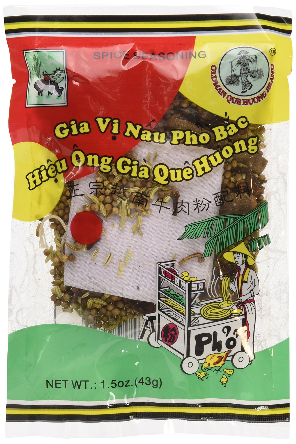 Oldman Que Huong Pho Bac spice bundle 3-pack delivers authentic flavor at home.