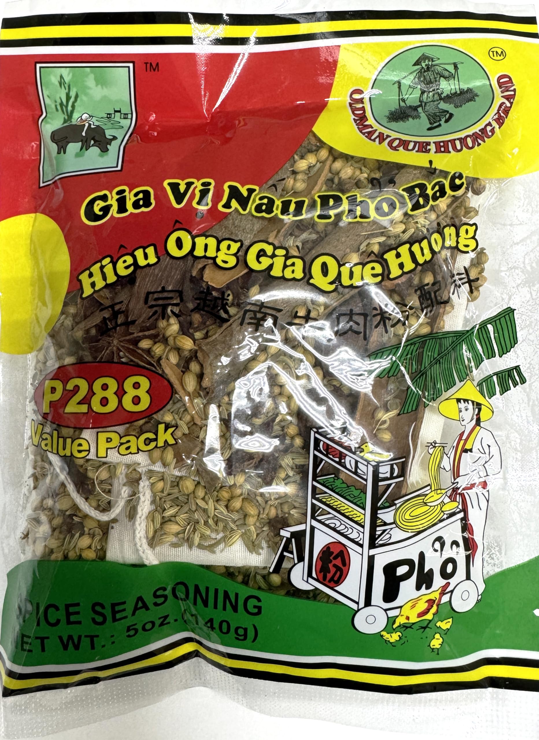 Oldman Que Huong Pho Bac spice pack 5oz XL delivers richer pho broth aroma.