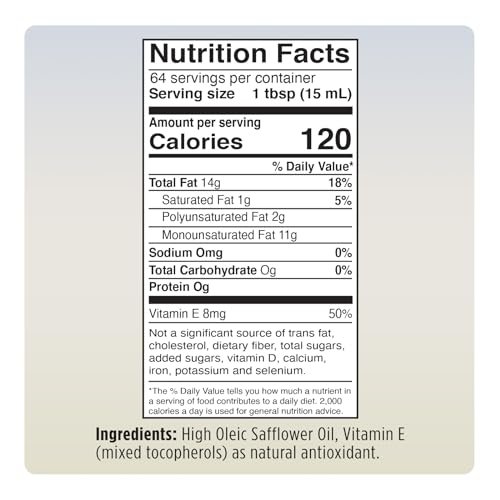 Oleico high oleic safflower oil label closeup showing non-GMO and kosher verification