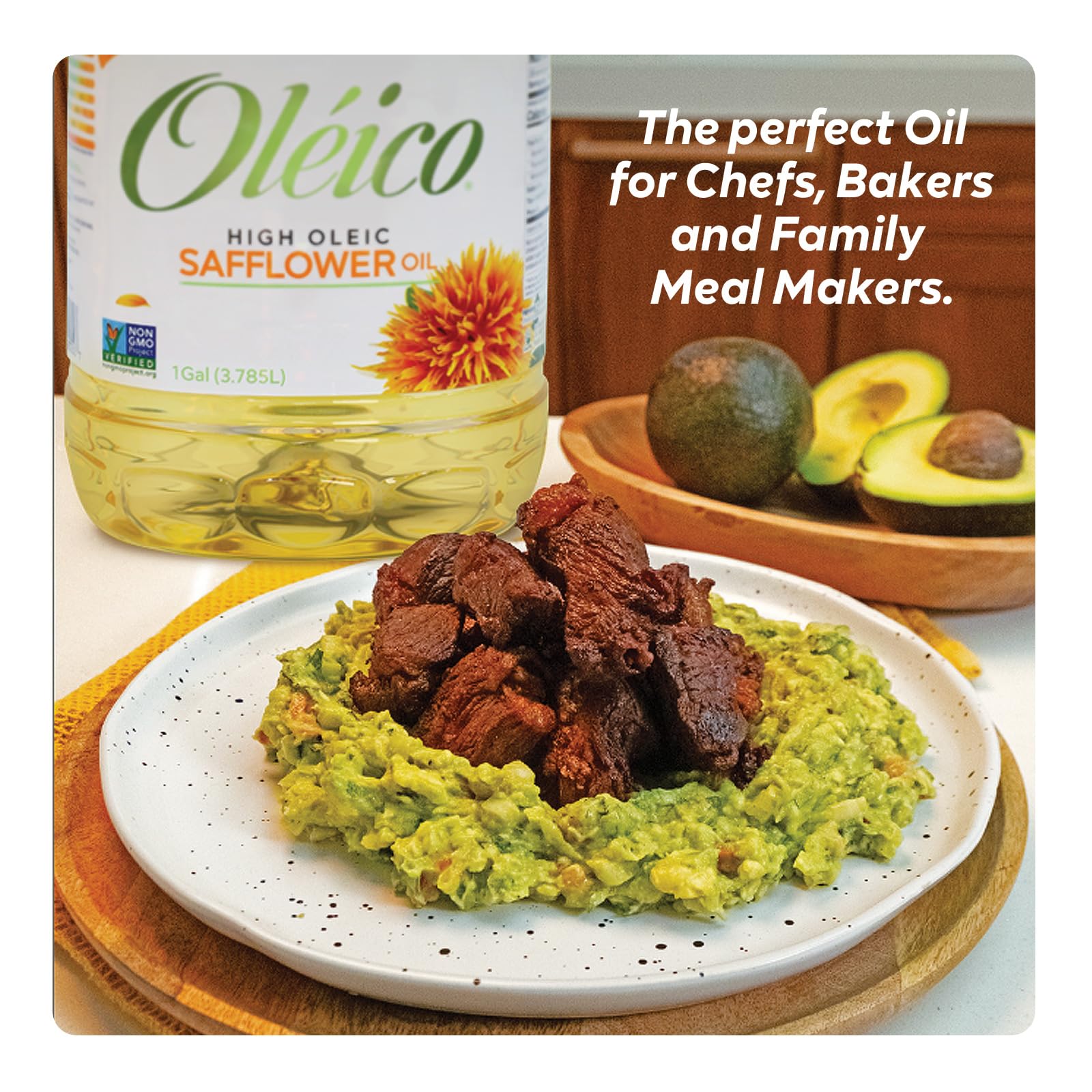 Oleico bottle highlights vitamin E antioxidant content as a natural preservative
