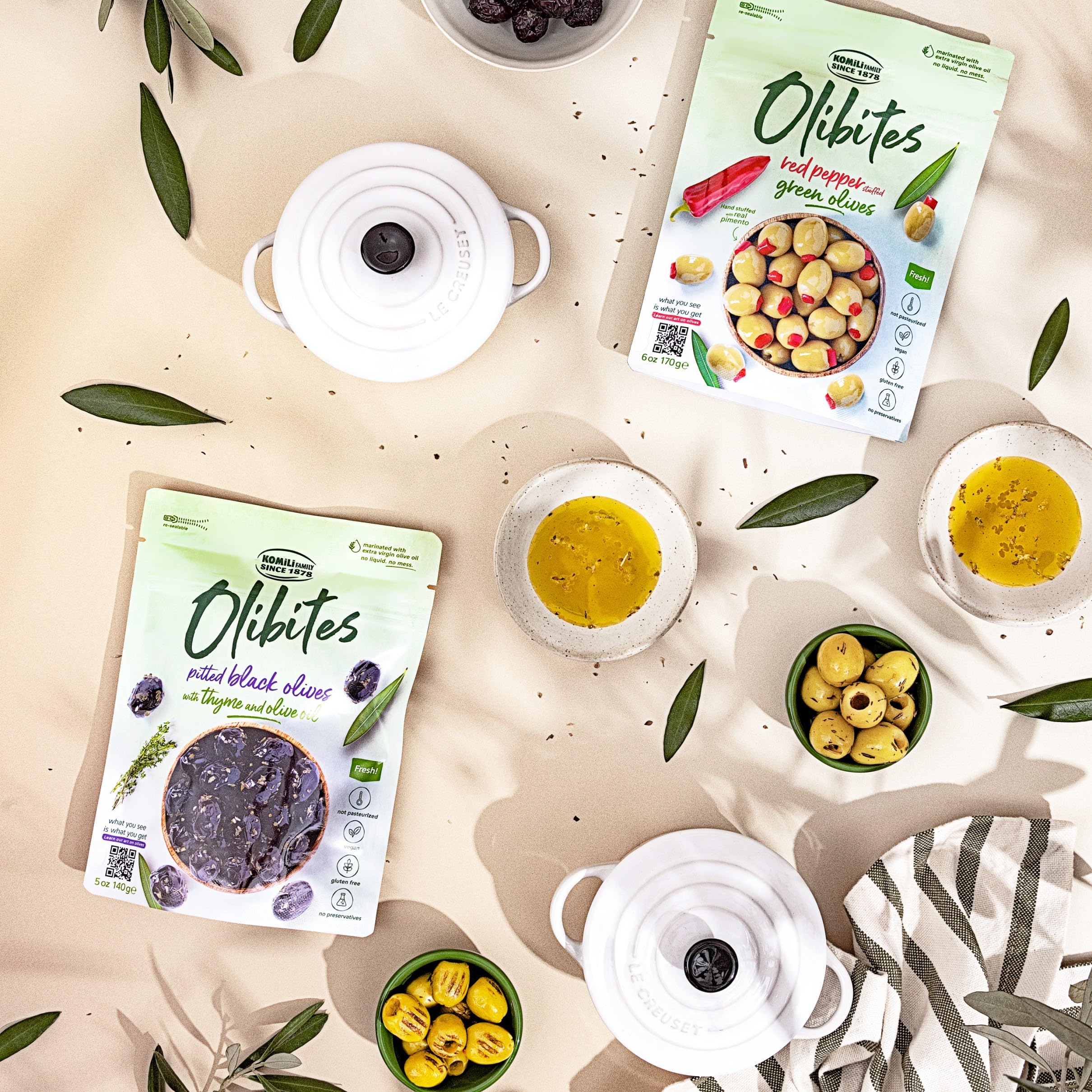 Olibites heritage label and Mediterranean roots on pack